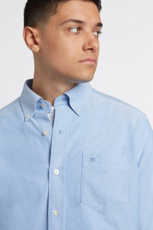 Blue Ben Sherman Brighton Oxford Organic Shirts | 6092EQNTP