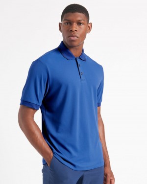 Blue / Royal Ben Sherman 360 Motion Stretch Polo Shirts | 3216DUSCO