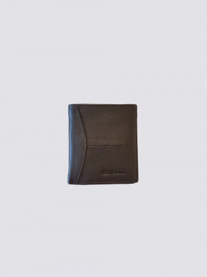 Brown Ben Sherman Coles Leather Micro Wallets | 4318AXQWU