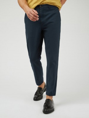 Green Ben Sherman Signature Slim Taper Linen Pants | 8394OKERN