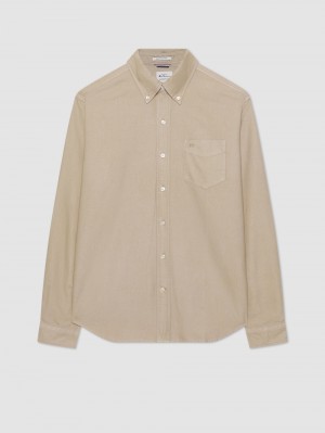 Grey Ben Sherman Beatnik Oxford Garment Dye Shirts | 8269NYDAX