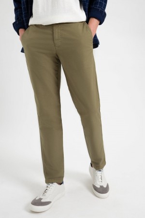 Light Olive Ben Sherman Beatnik Oxford Slim Taper Garment Dye Chino Pants | 8095VMCHE