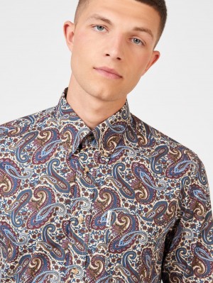 Multicolor Ben Sherman Signature Paisley Shirts | 4560AOVQG