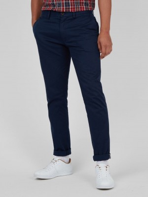 Navy Ben Sherman Signature Skinny Stretch Chino Pants | 0423CVUSK