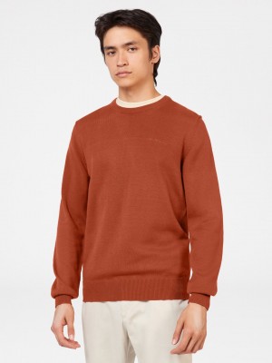 Orange Ben Sherman Signature Crewneck Knitwear | 0279ZLDNA