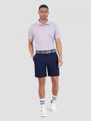 Purple Ben Sherman Solid Air Pique Sports Fit Polo Shirts | 6582DUEOK