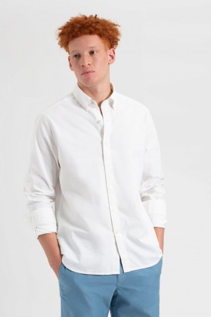 White Ben Sherman St. Ives Resort Oxford Shirts | 6123CFWOX