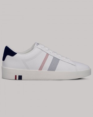 White / Navy / Red Ben Sherman Boxwell Sneakers | 6347MEDWY