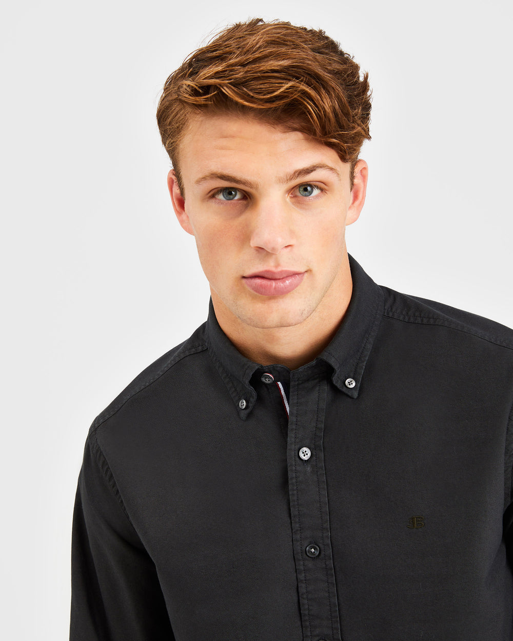 Black Ben Sherman Beatnik Oxford Garment Dye Shirts | 8013MPYXD