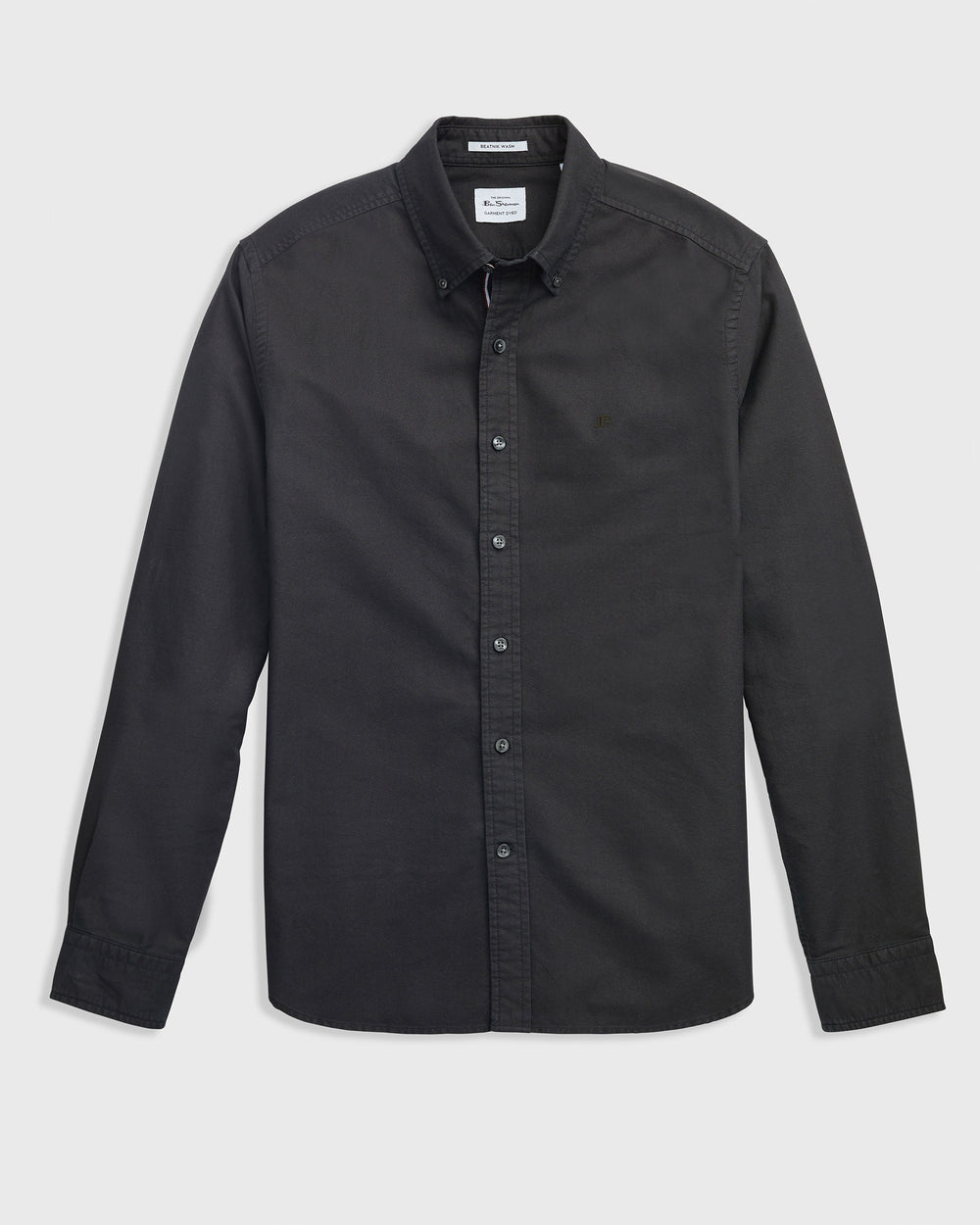 Black Ben Sherman Beatnik Oxford Garment Dye Shirts | 8013MPYXD