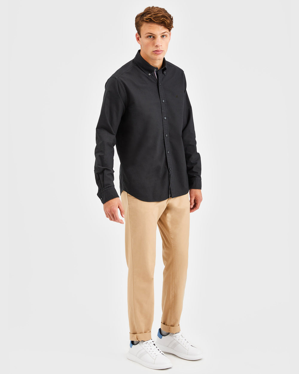 Black Ben Sherman Beatnik Oxford Garment Dye Shirts | 8013MPYXD