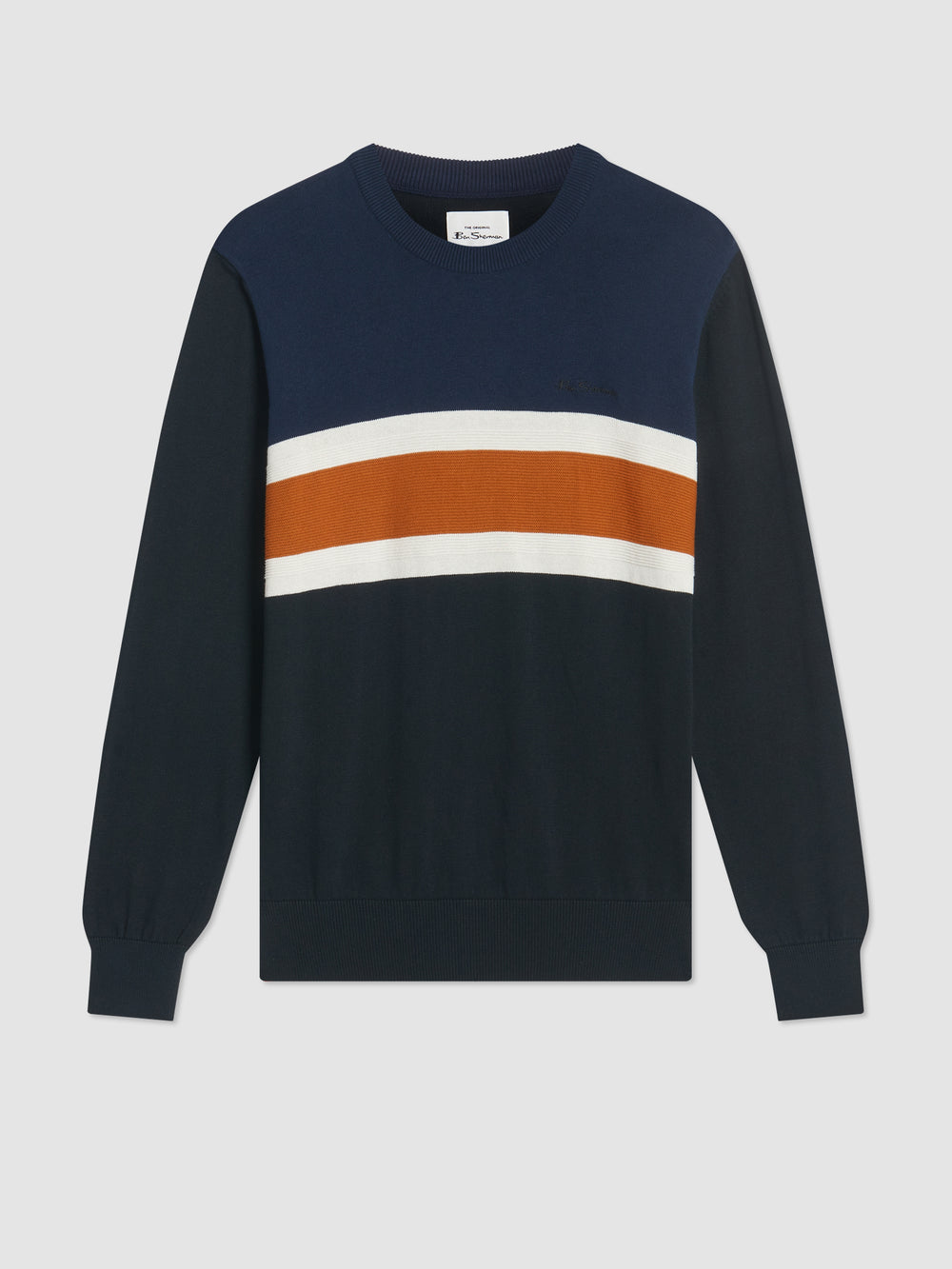 Black Ben Sherman Chest Stripe Crewneck Knitwear | 5690EBQZX