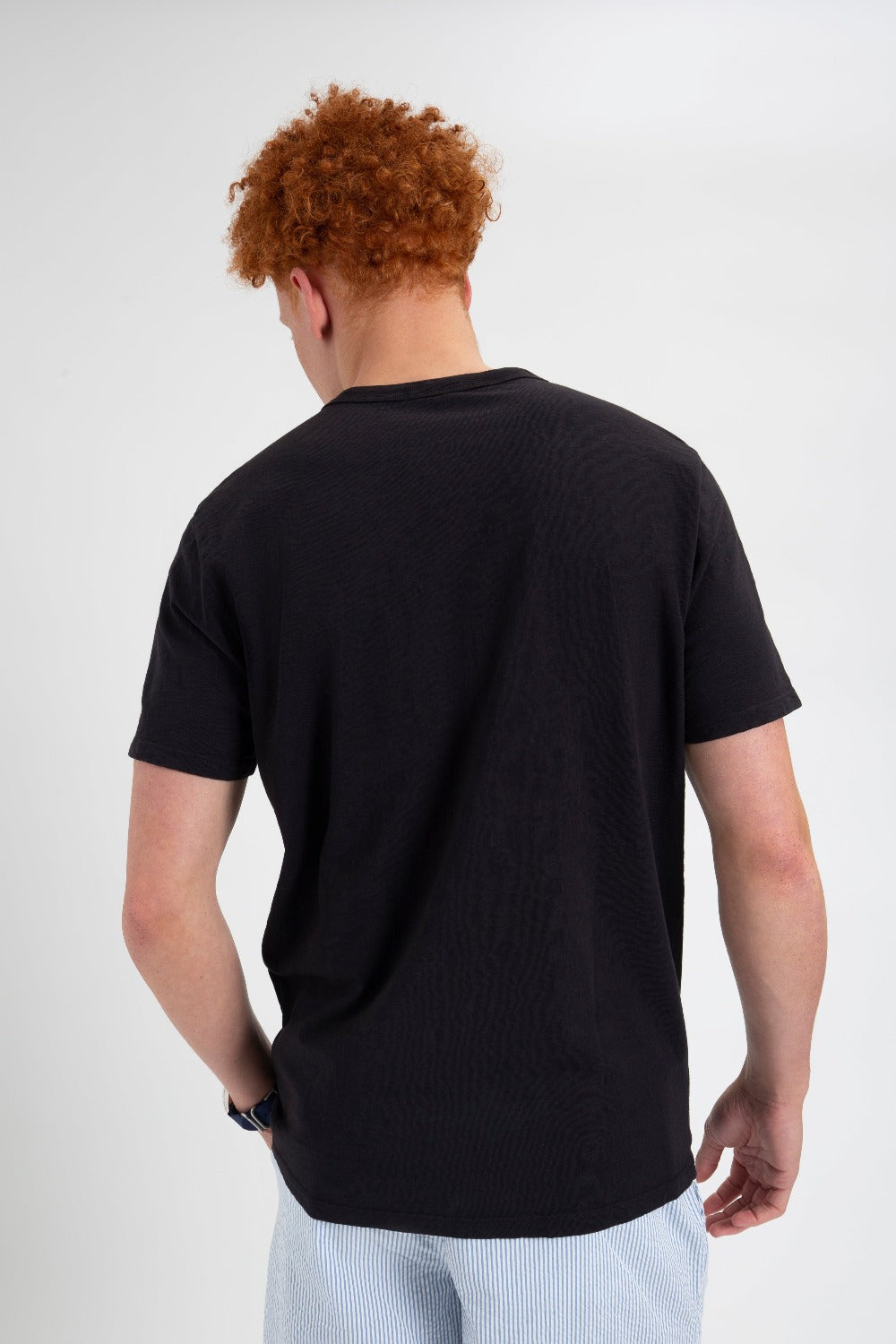 Black Ben Sherman Garment Dye Beatnik T-Shirt | 4193PTGLH