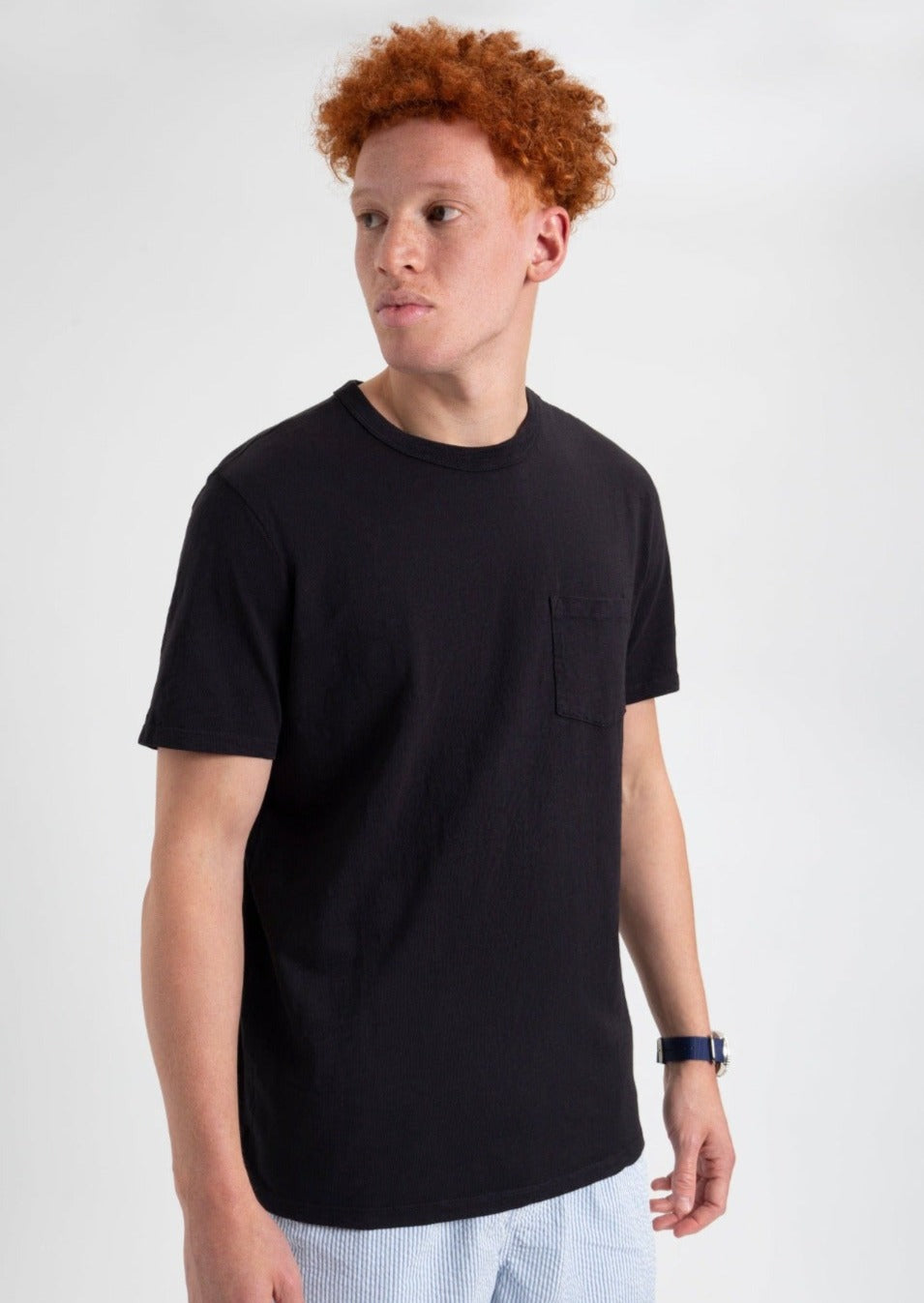 Black Ben Sherman Garment Dye Beatnik T-Shirt | 4193PTGLH