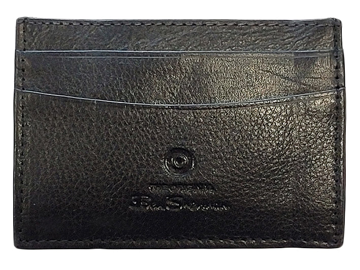 Black Ben Sherman Koki Leather Card Holder Wallets | 1925HNTOL