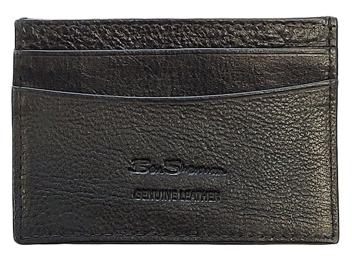 Black Ben Sherman Koki Leather Card Holder Wallets | 1925HNTOL