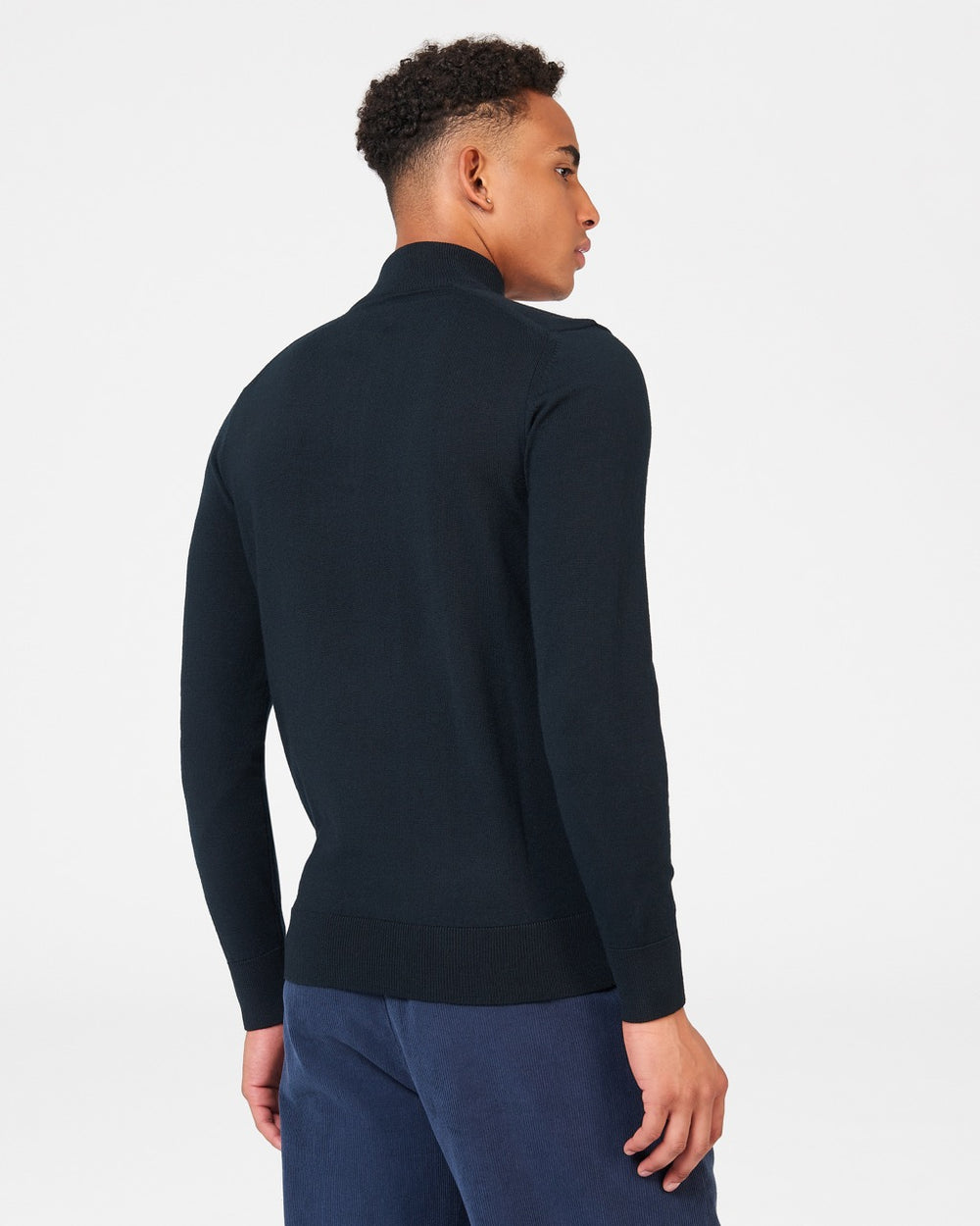 Black Ben Sherman Merino Half-Zip Knitwear | 9035UQXRS