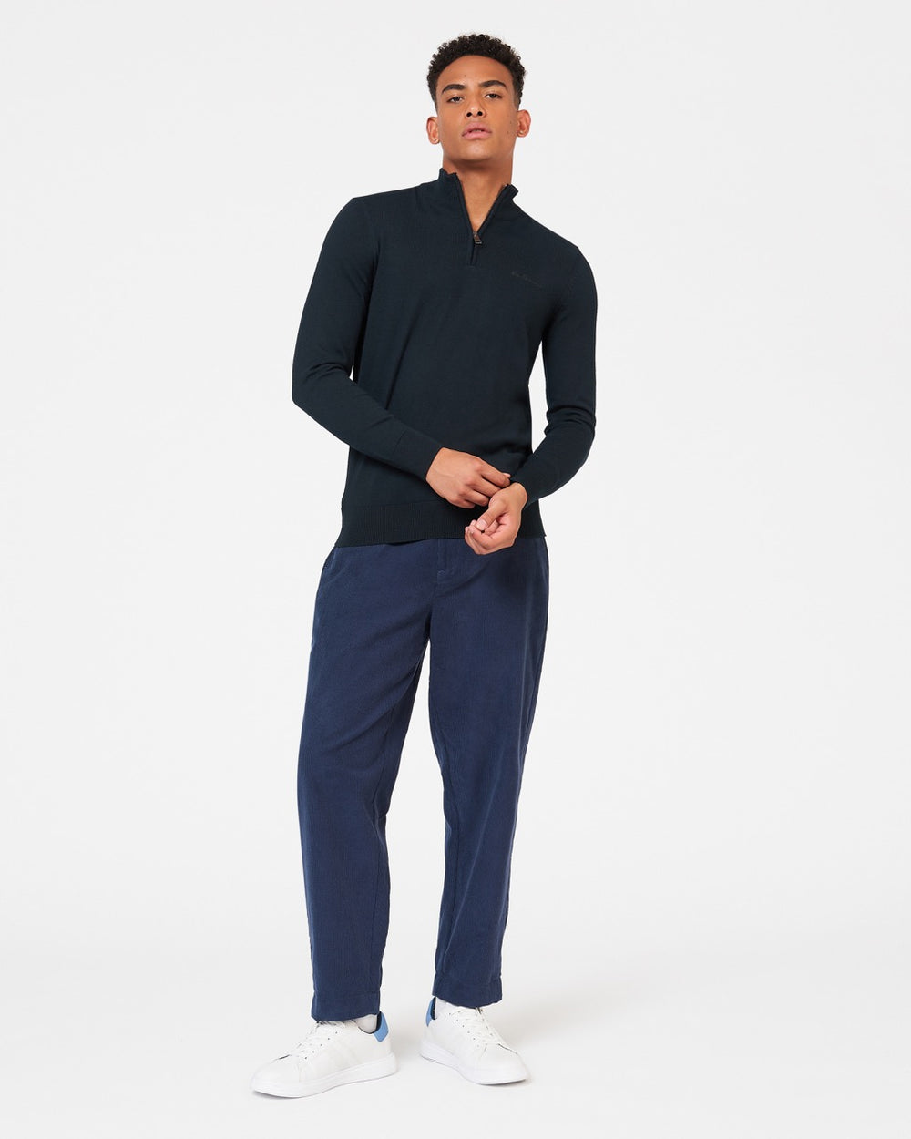 Black Ben Sherman Merino Half-Zip Knitwear | 9035UQXRS