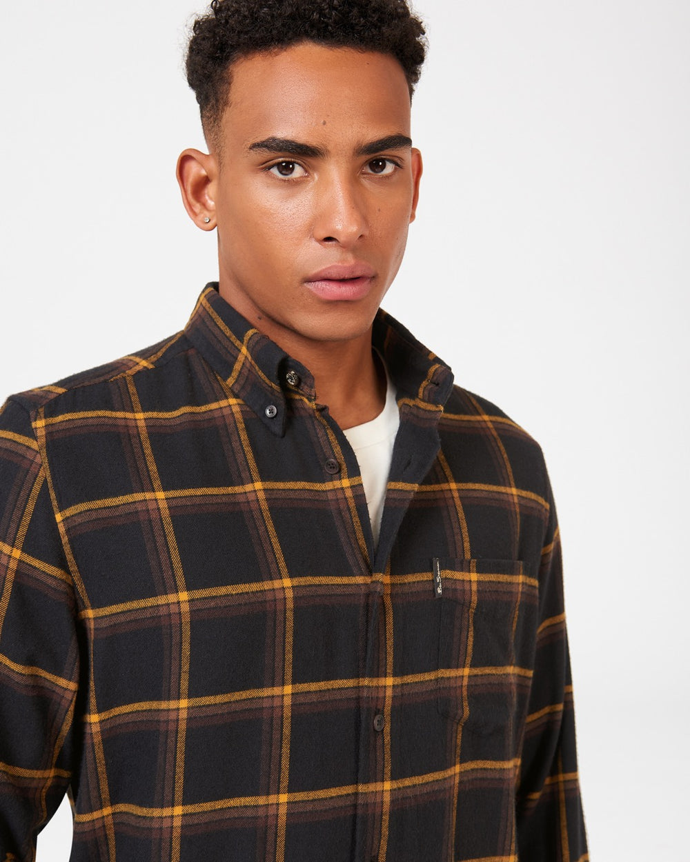 Black Ben Sherman Oversized Brushed Check Shirts | 1430SLVKG