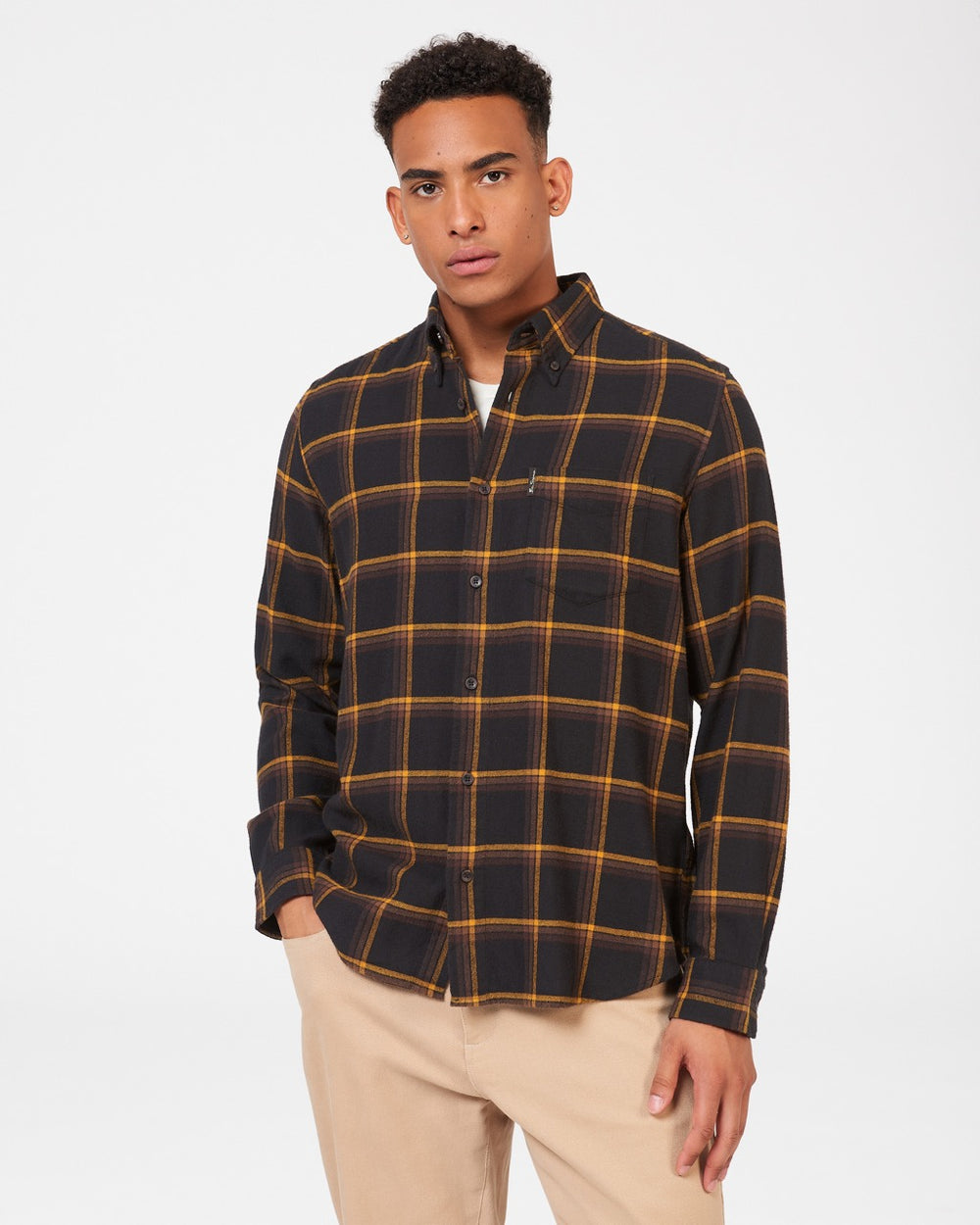 Black Ben Sherman Oversized Brushed Check Shirts | 1430SLVKG