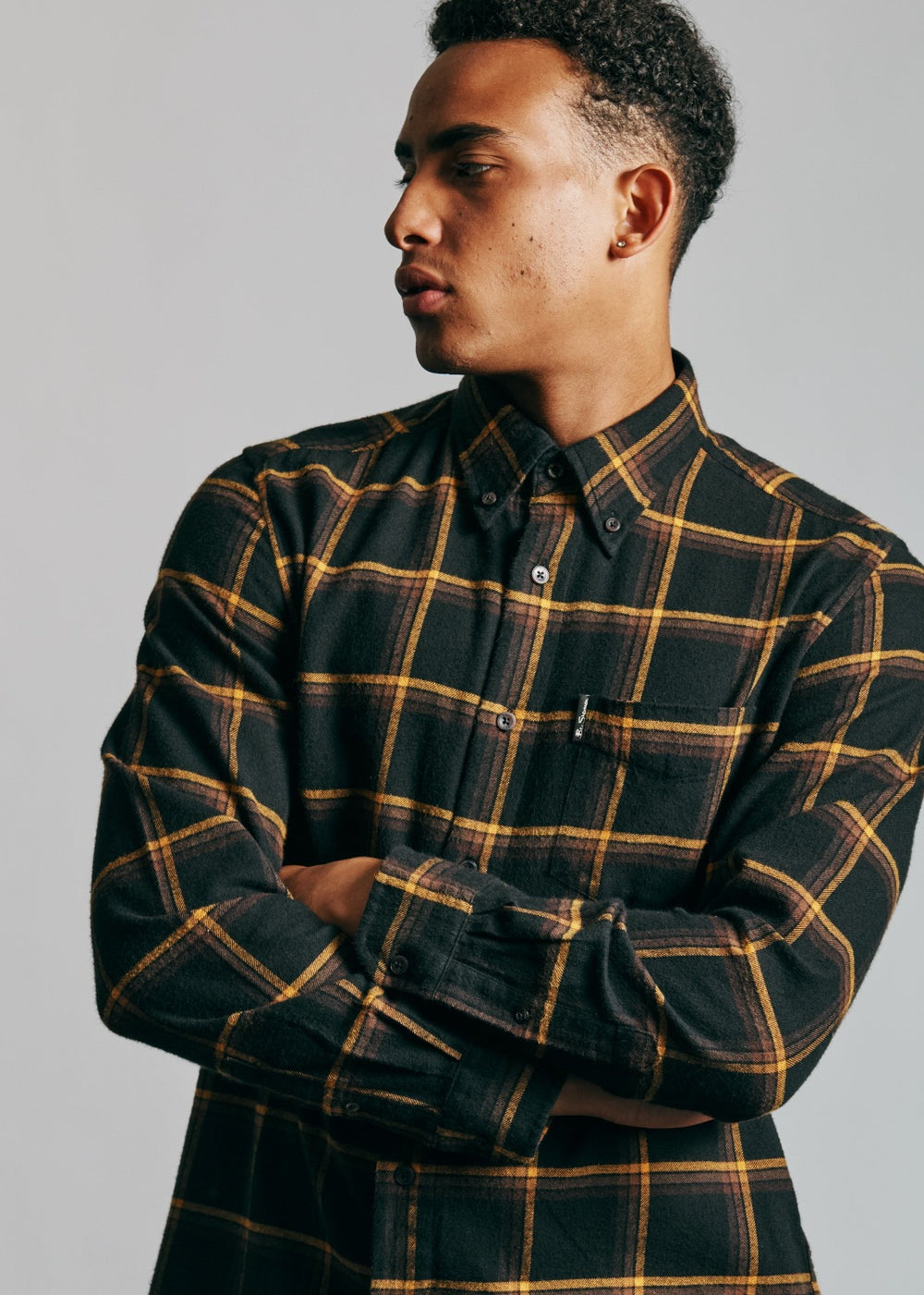 Black Ben Sherman Oversized Brushed Check Shirts | 1430SLVKG