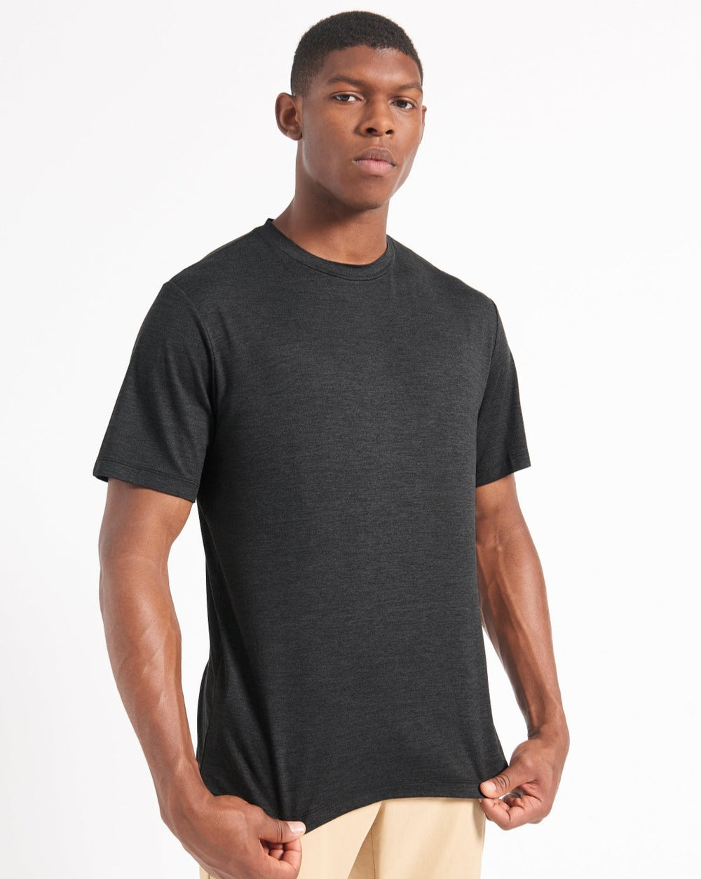 Black Ben Sherman Performance Stretch Marl T-Shirt | 9574AXCGS