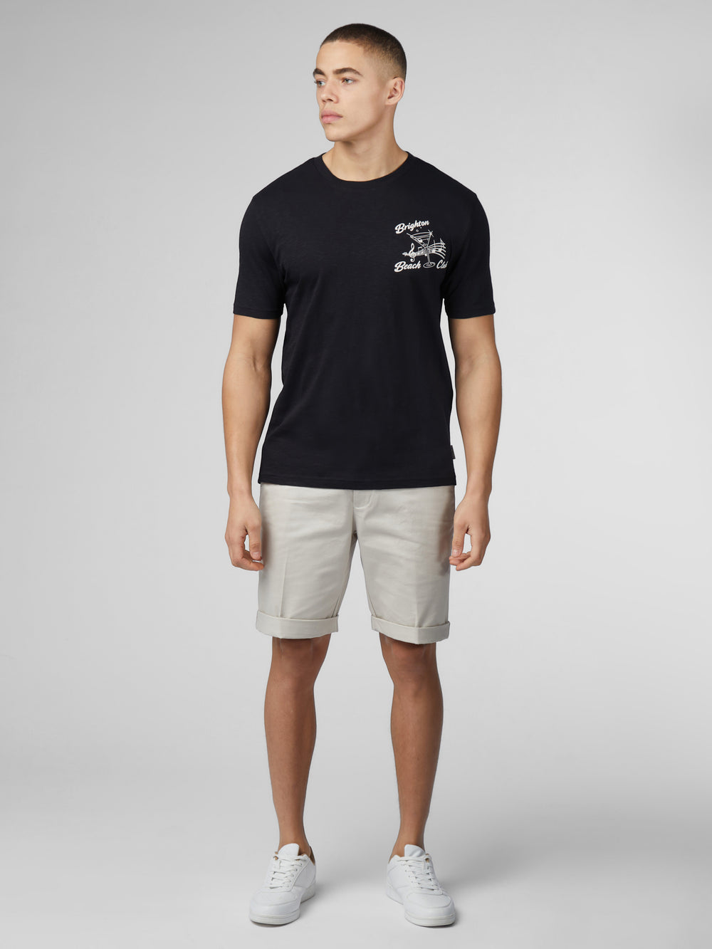 Black Ben Sherman Signature Brighton Beach Club T-Shirt | 6749NJGWM