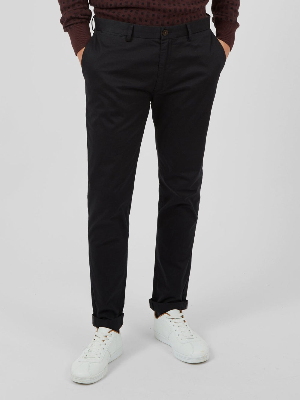 Black Ben Sherman Signature Skinny Stretch Chino Pants | 5076WBGQK