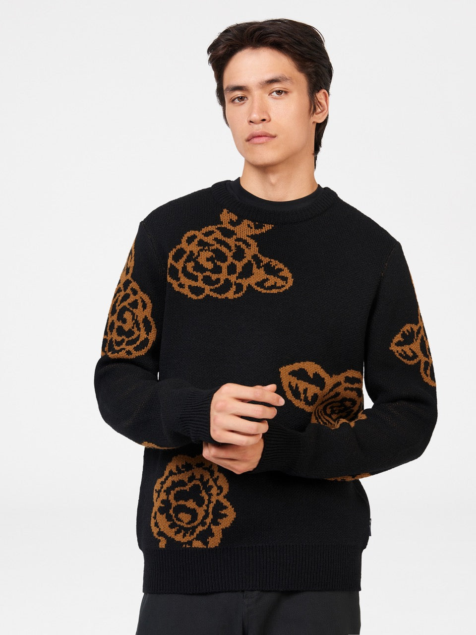 Black Ben Sherman Winter Floral Knitwear | 6748ZRYCS