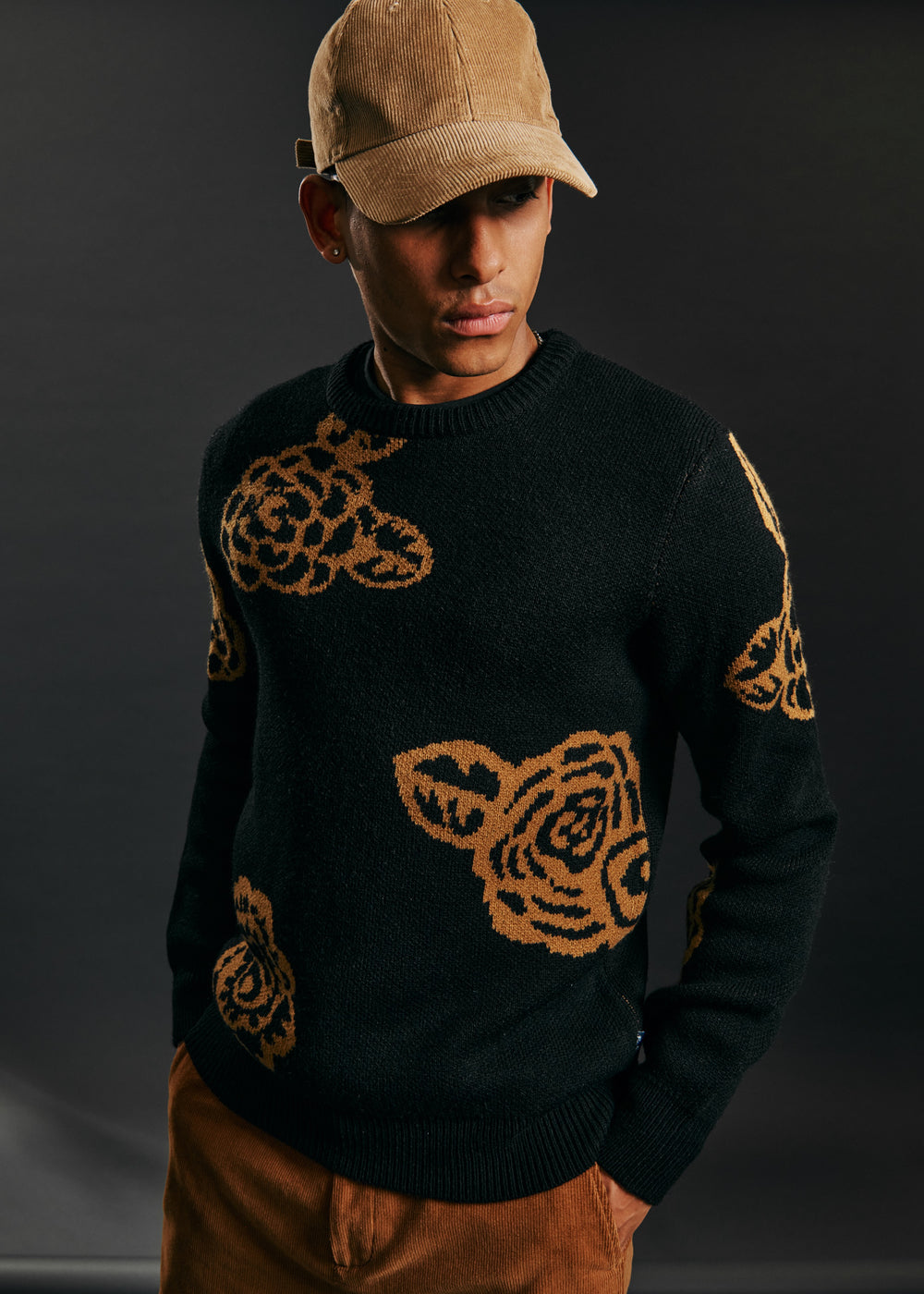 Black Ben Sherman Winter Floral Knitwear | 6748ZRYCS