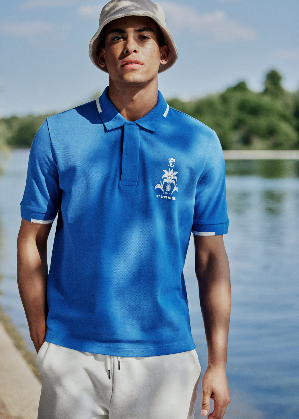 Blue Ben Sherman B by Ben Sherman Sports Club Embroidered Polo Shirts | 7492HPZBX