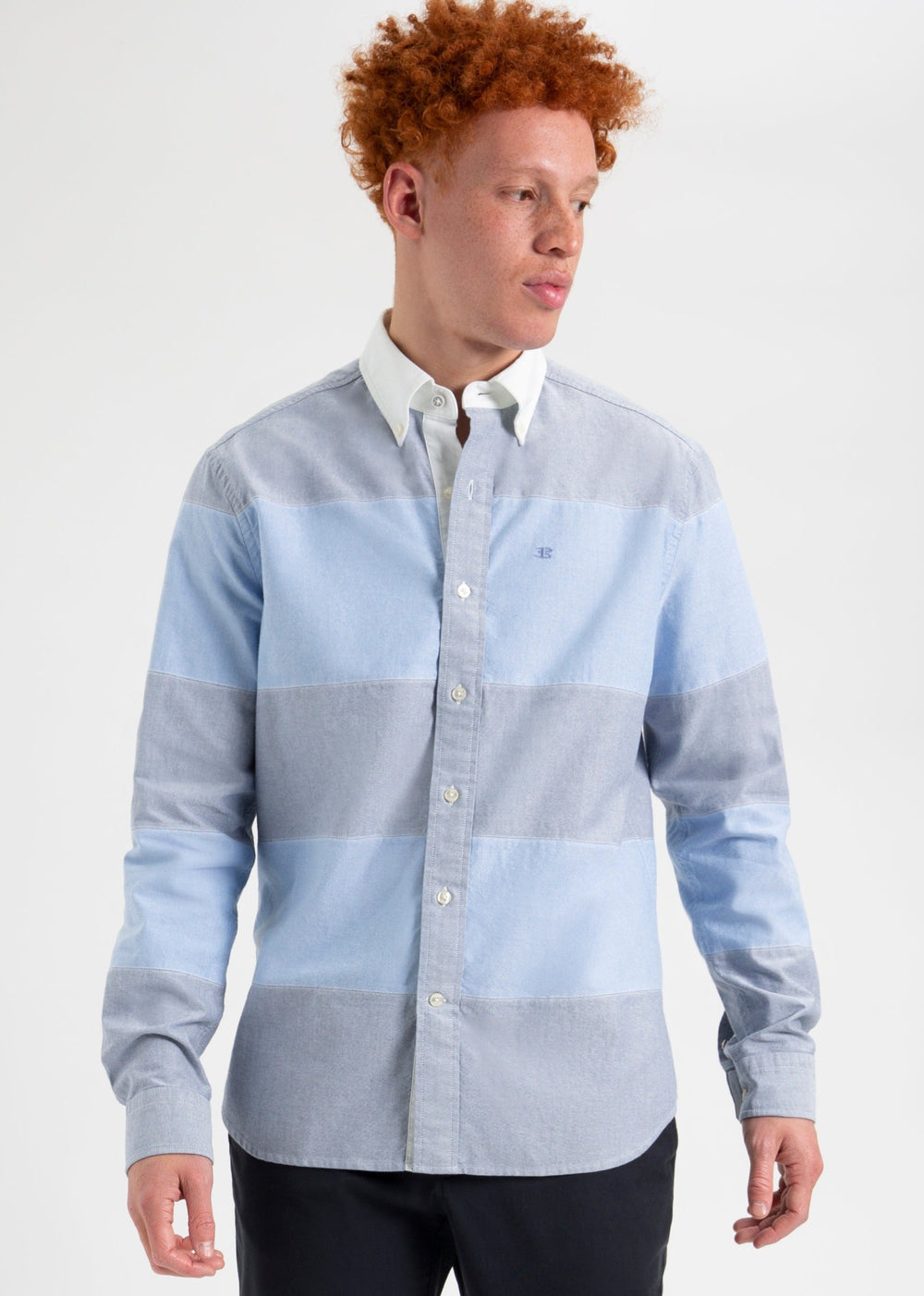 Blue Ben Sherman Brighton Oxford Garment Dye Rugby Shirts | 1784JQBRY