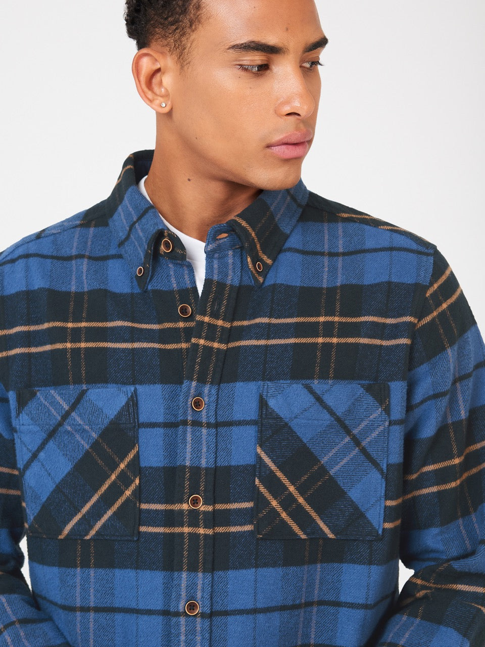 Blue Ben Sherman Brushed Ivy Check Shirts | 0537TXYUI