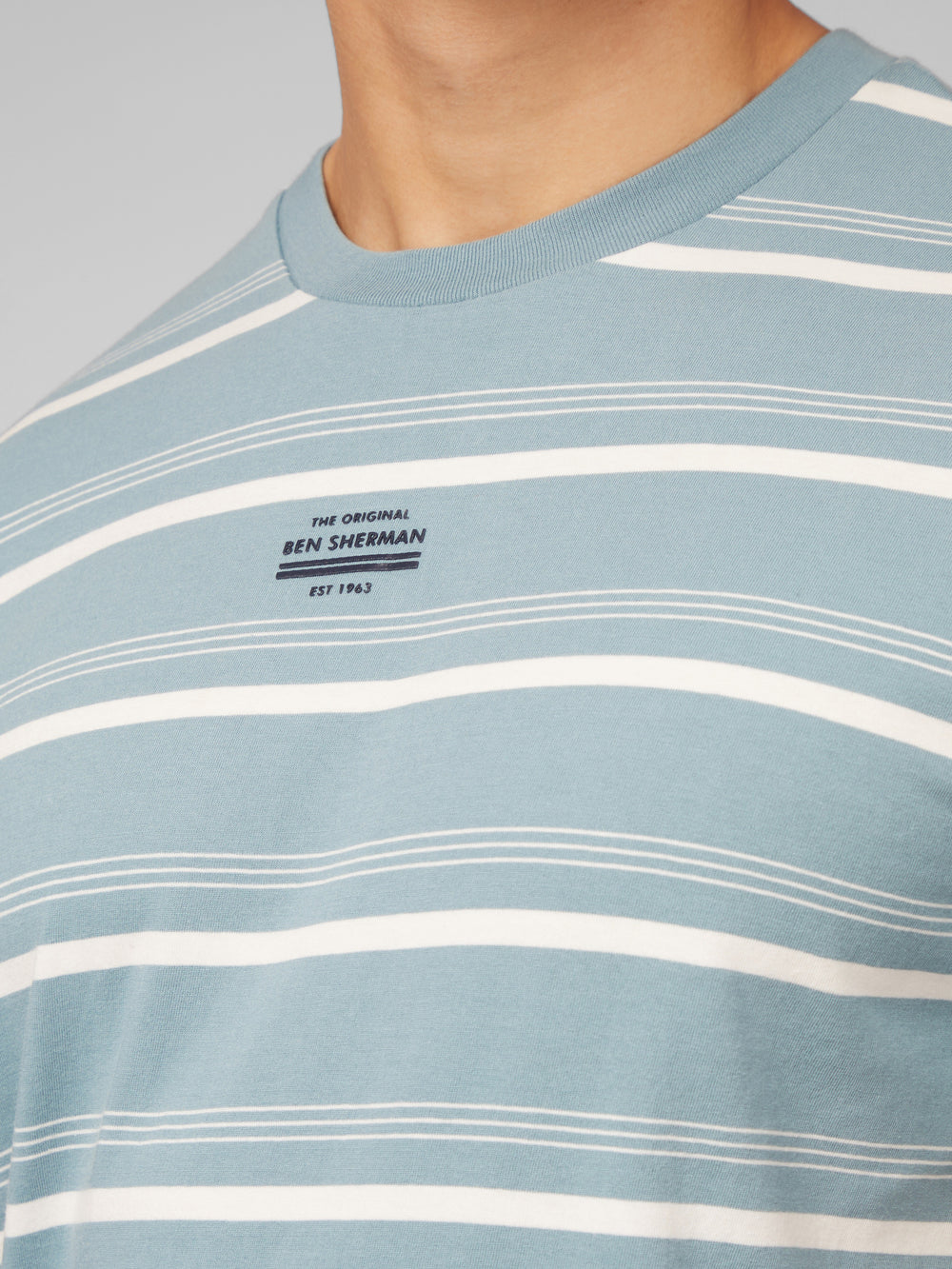 Blue Ben Sherman Fine Stripe T-Shirt | 1742VAFNL