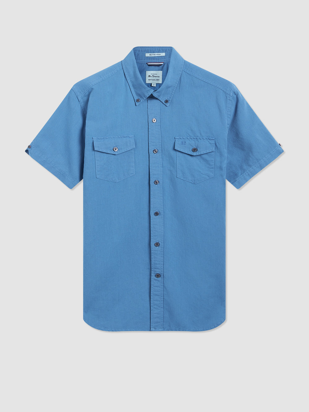 Blue Ben Sherman Garment Dye Linen Shirts | 9528MWBTC