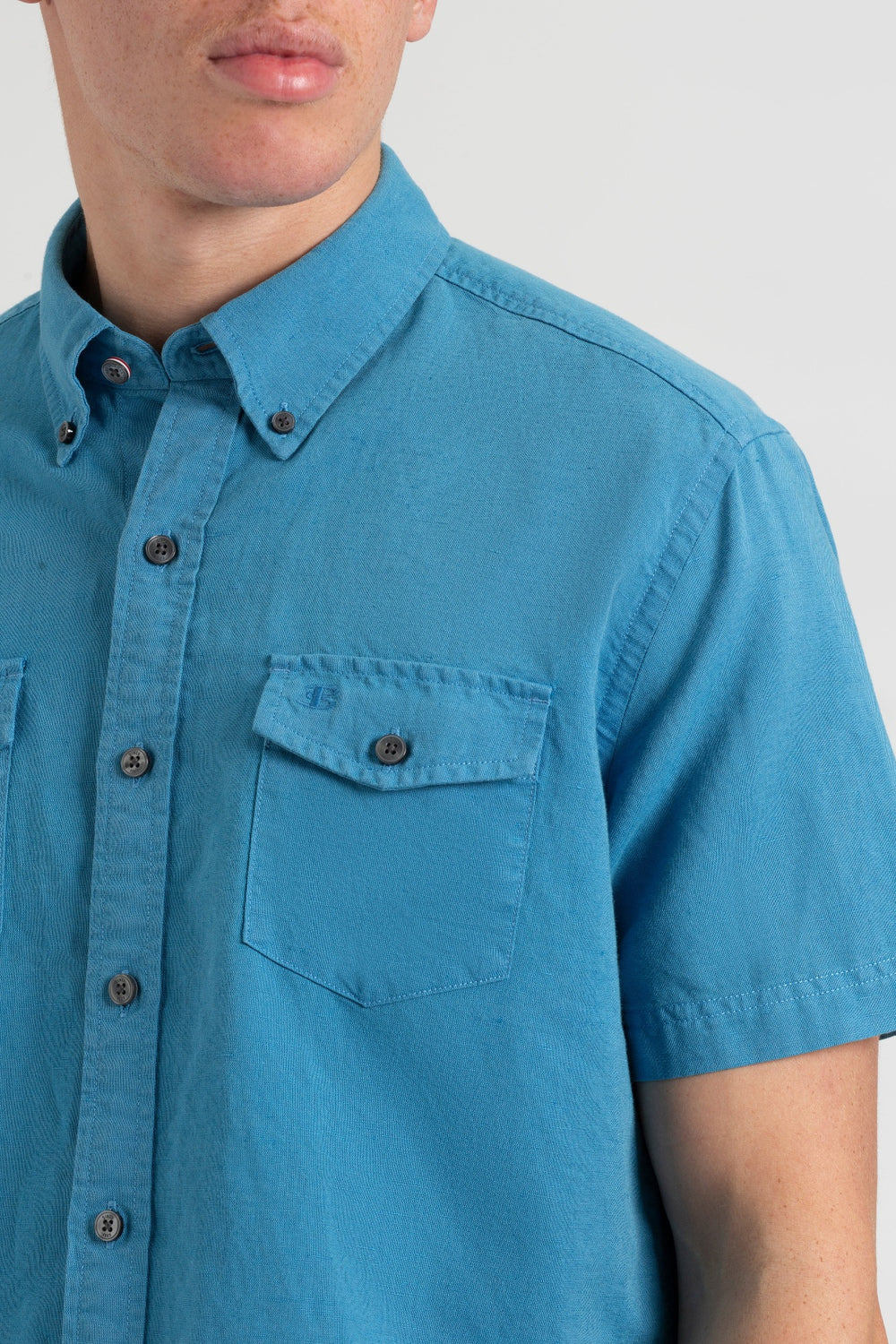 Blue Ben Sherman Garment Dye Linen Shirts | 9528MWBTC