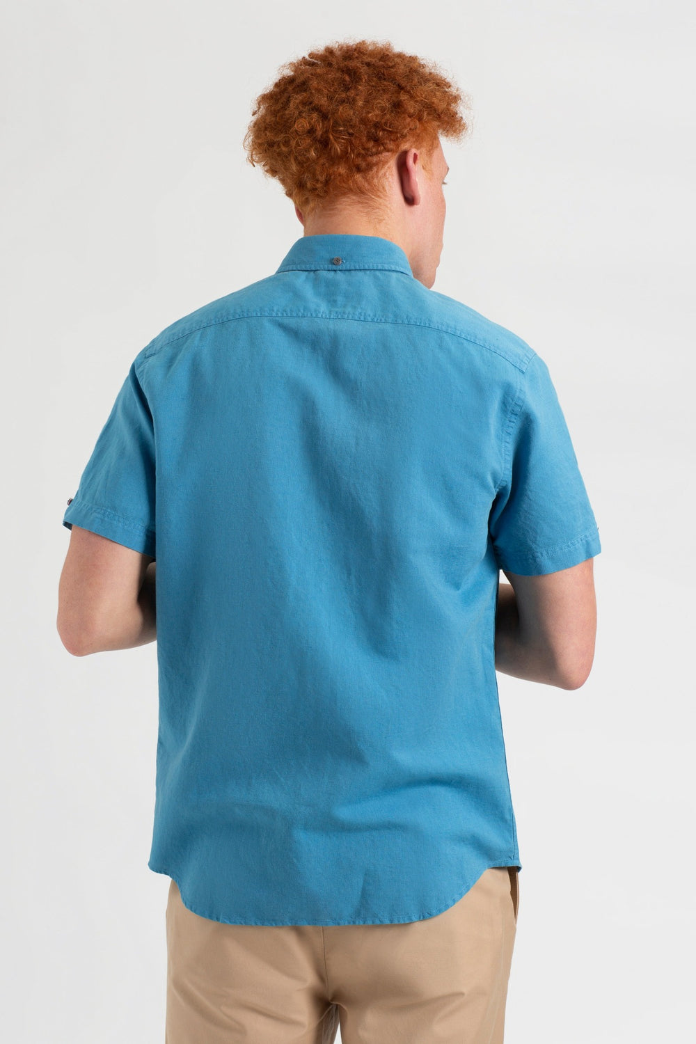 Blue Ben Sherman Garment Dye Linen Shirts | 9528MWBTC