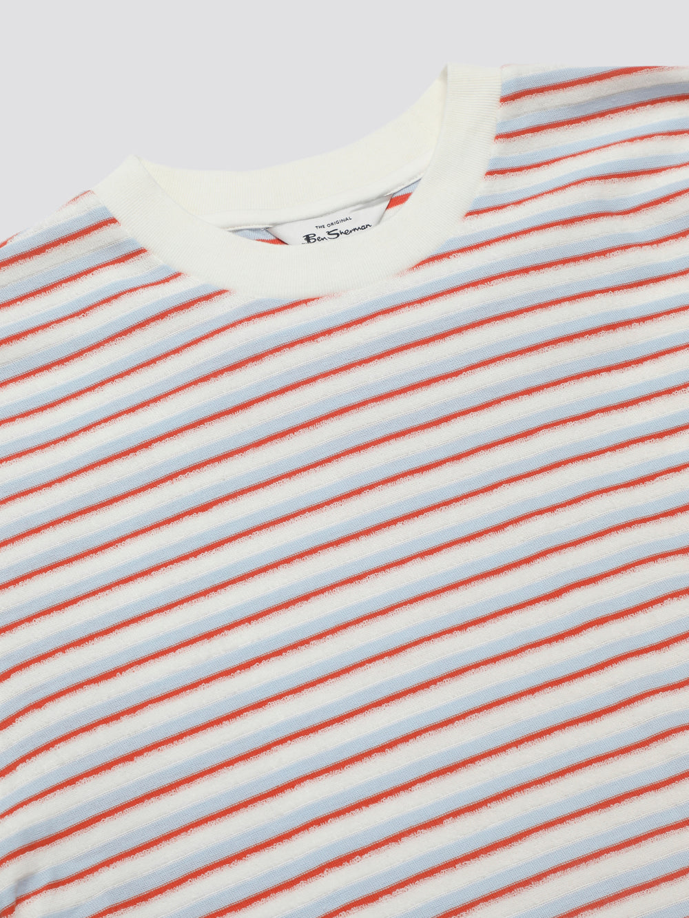 Blue Ben Sherman Signature Loopback Stripe T-Shirt | 0129KYCIQ