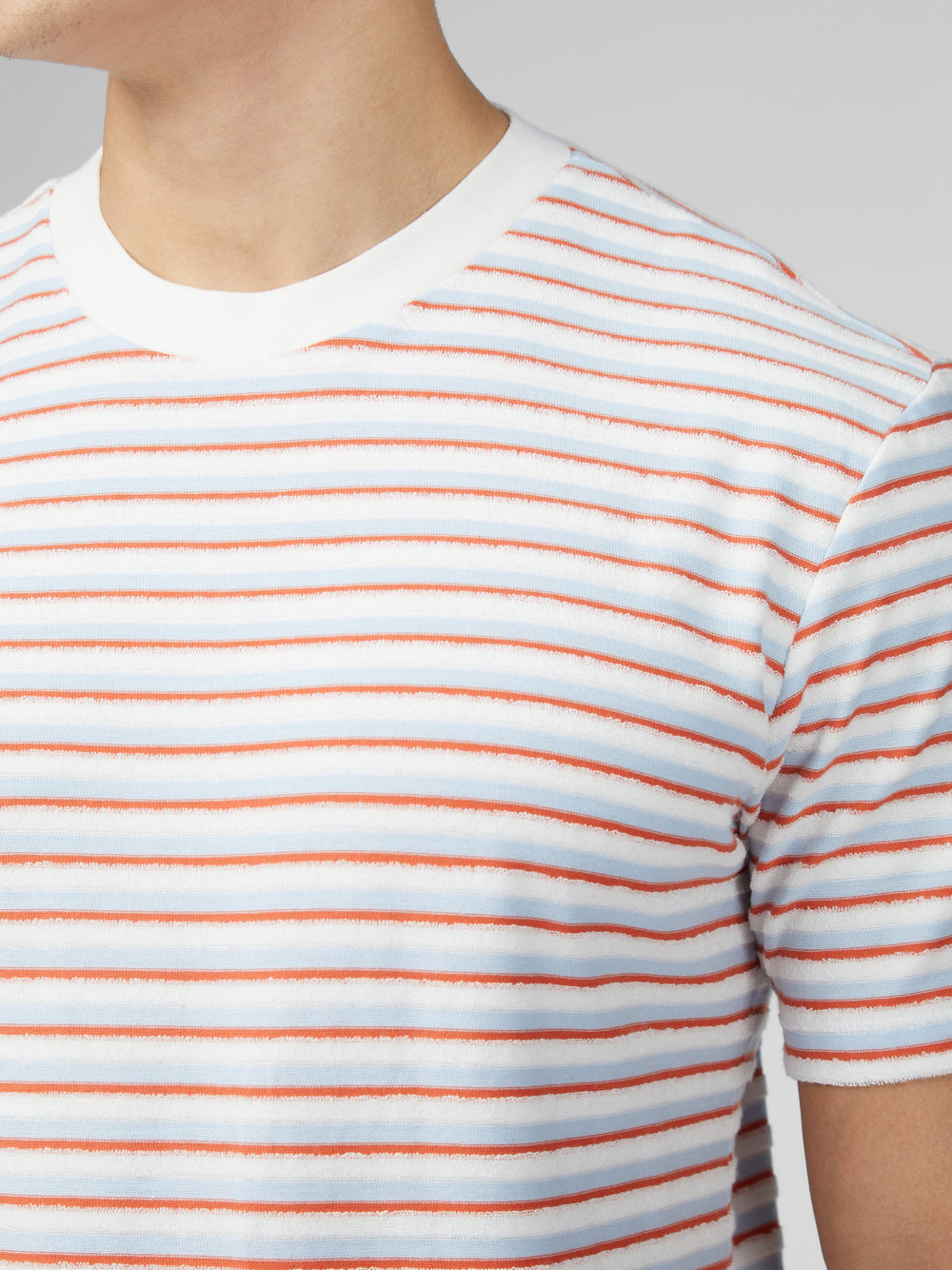 Blue Ben Sherman Signature Loopback Stripe T-Shirt | 0129KYCIQ