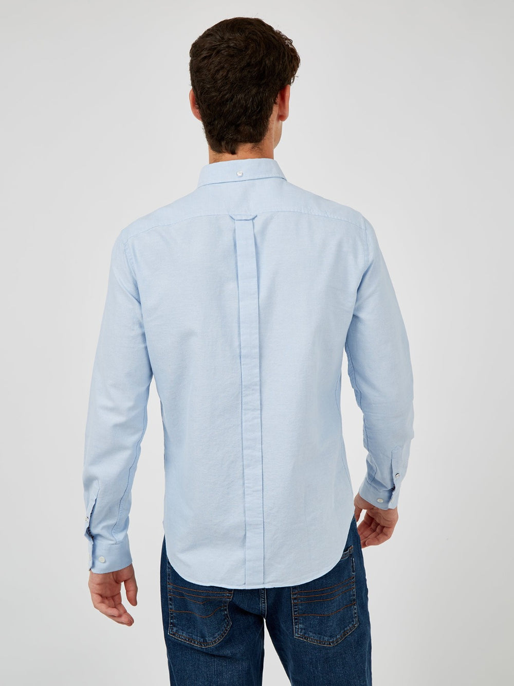 Blue Ben Sherman Signature Organic Long-Sleeve Oxford Shirts | 9618MCZVQ