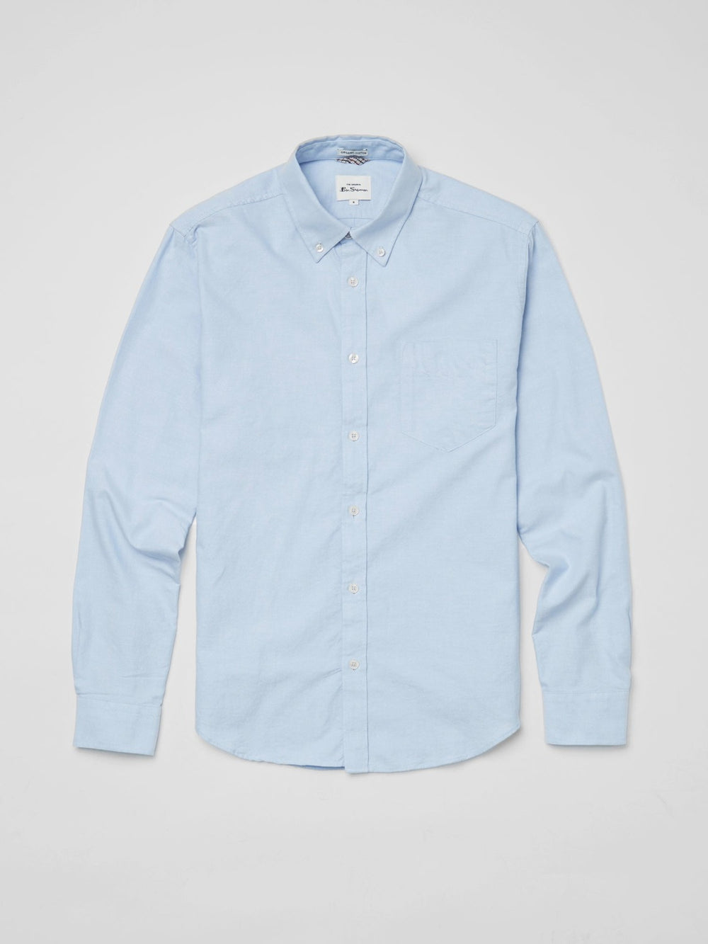 Blue Ben Sherman Signature Organic Long-Sleeve Oxford Shirts | 9618MCZVQ