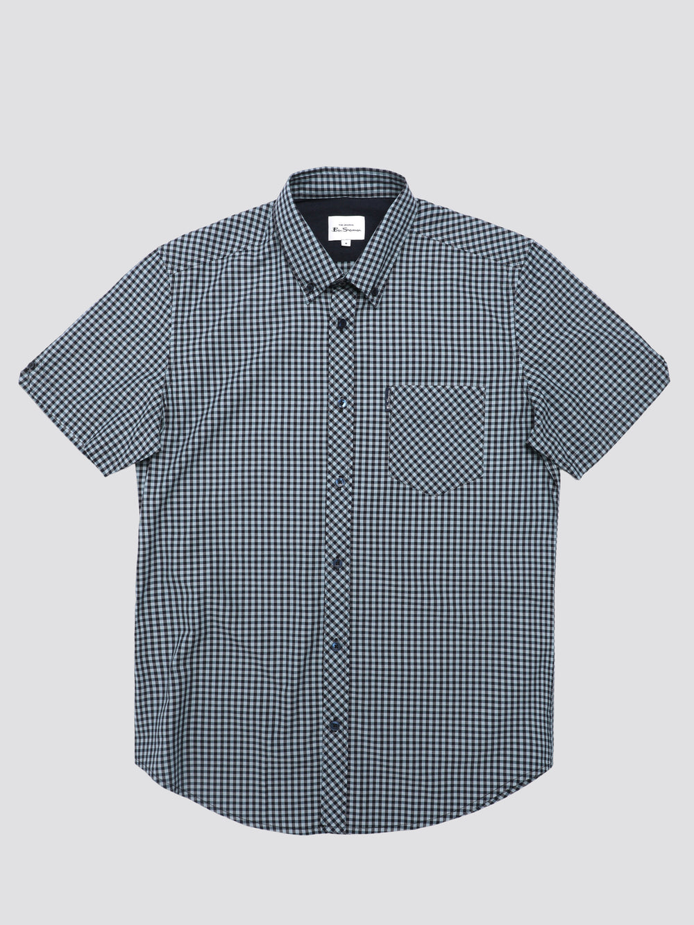 Blue Ben Sherman Signature Short Sleeve Gingham Shirts | 1870RCGEN