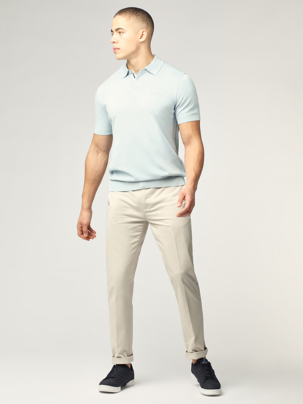 Blue Ben Sherman Signature Short Sleeve Polo Knitwear | 0936STZBF