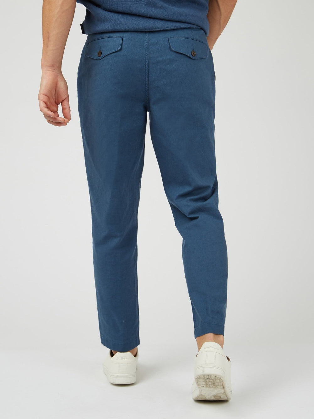 Blue Ben Sherman Signature Slim Taper Linen Pants | 0296LBYTO