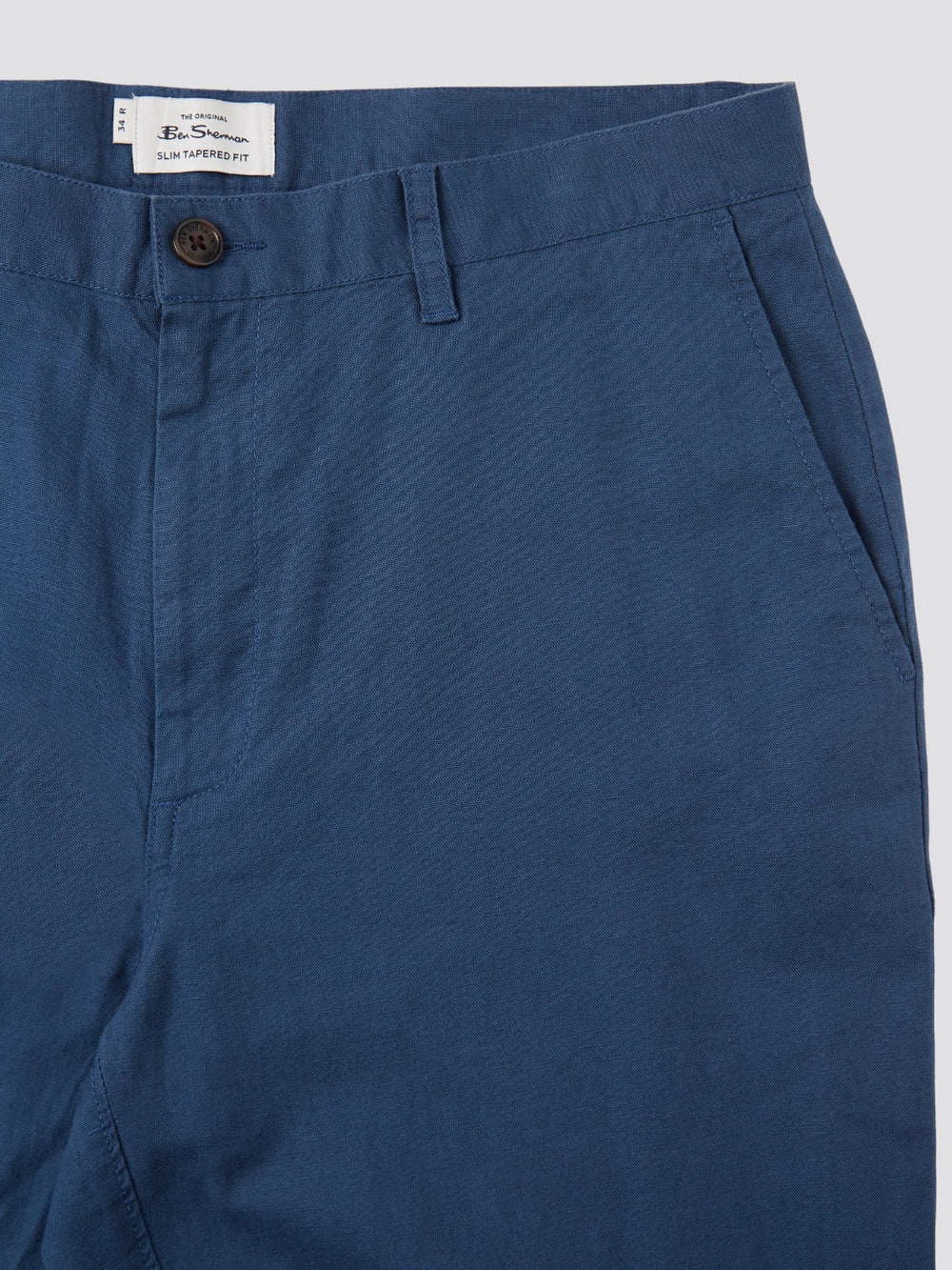 Blue Ben Sherman Signature Slim Taper Linen Pants | 0296LBYTO