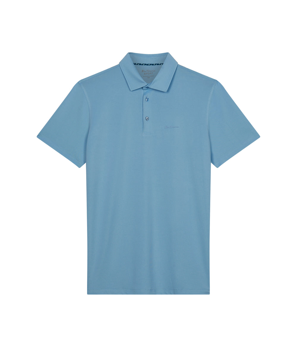 Blue Ben Sherman Solid Air Pique Sports Fit Polo Shirts | 5284XKWES