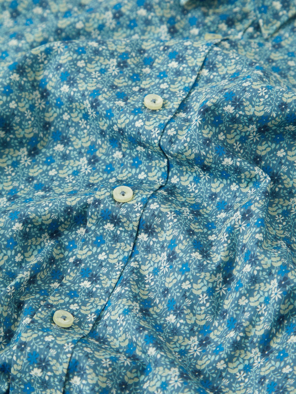 Blue Grey Ben Sherman Floral Print Long-Sleeve Shirts | 3459WTVKL