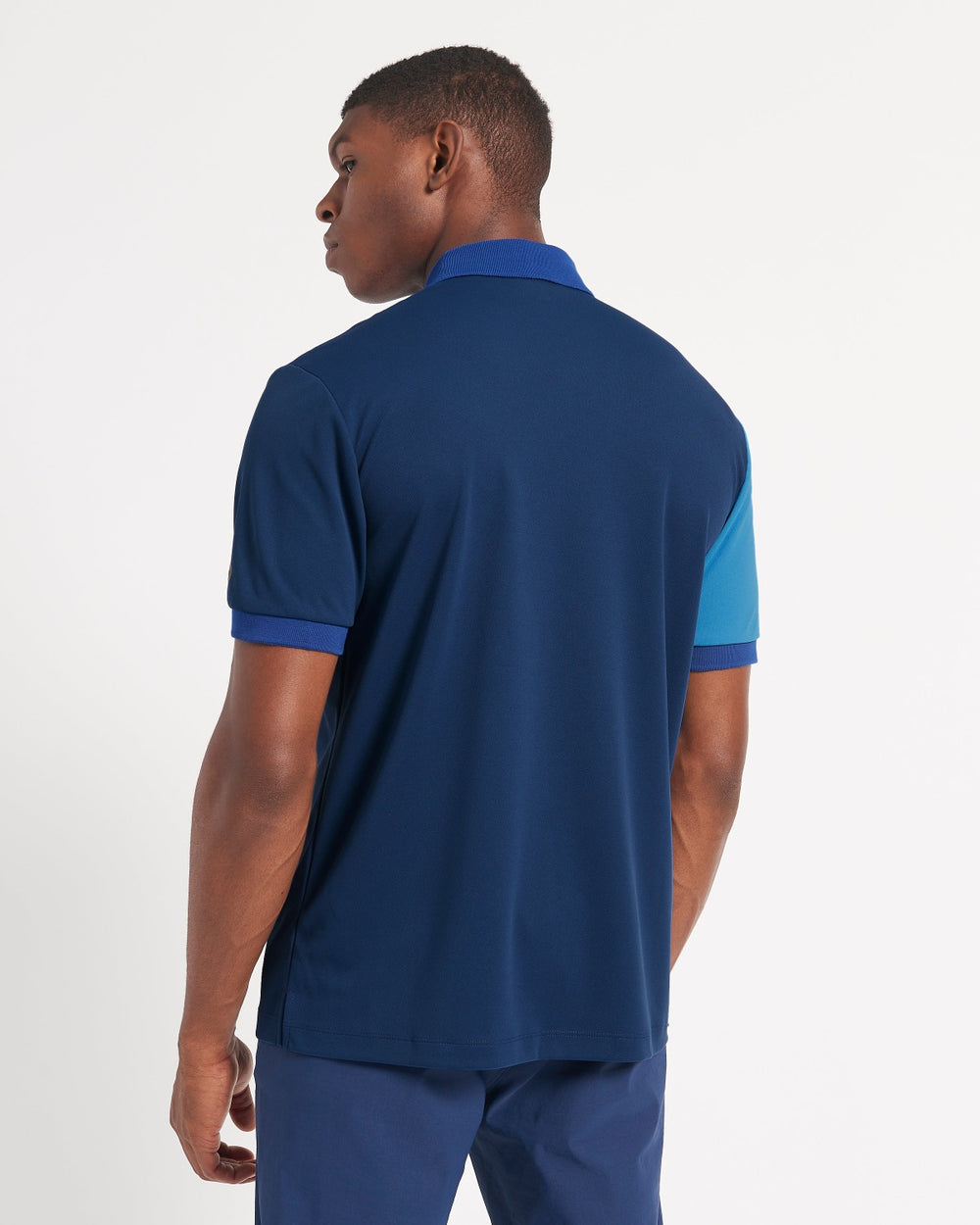 Blue / Royal Ben Sherman 360 Motion Stretch Colorblock Polo Shirts | 7149CDPXM