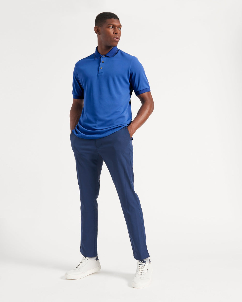 Blue / Royal Ben Sherman 360 Motion Stretch Polo Shirts | 3216DUSCO