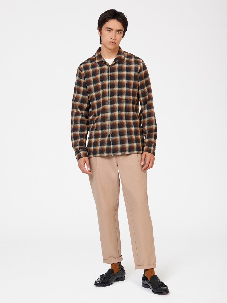 Brown Ben Sherman B by Ben Sherman Ombre Check Shirts | 7529JBCUW